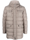 Herno Zipped Hooded Padded Coat In 灰色