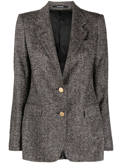 Tagliatore Parigi Herringbone-pattern Blazer In Grey