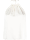 ALICE AND OLIVIA GATHERED-NECK OPEN-BACK TOP