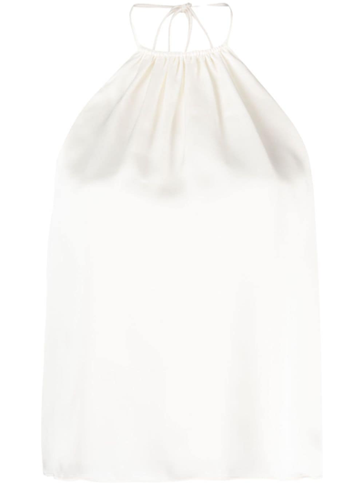 Alice And Olivia Gathered-neck Open-back Top In 白色