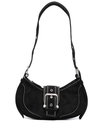 Osoi Hobo Brocle Denim Shoulder Bag In Black