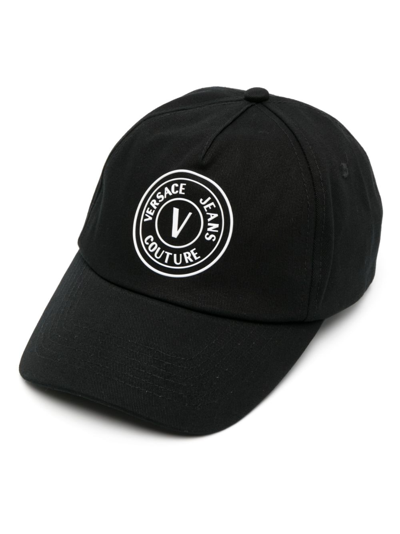 Versace Jeans Couture Logo-print Cotton Baseball Cap In Black