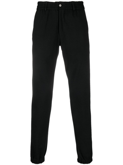 Karl Lagerfeld Moto Panel Cotton Blend Pants In Black