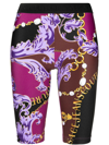 Versace Jeans Couture Baroque Couture-print Cycling Shorts In 紫色