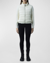 Mackage Oceanie Knit Sleeve 800 Fill Power Down Puffer Jacket In Cream