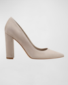 Marc Fisher Ltd Abilene Leather Block-heel Pumps In Taupe