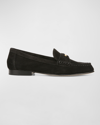 Veronica Beard Suede Coin Penny Loafers In Black