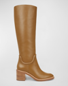 VINCE FABIAN BLOCK-HEELED LEATHER BOOTS