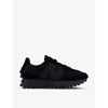 New Balance Womens Black Black 327 Logo-embossed Mesh And Suede Low-top Trainers In Black Black
