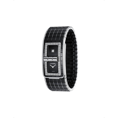 Pre-owned Chanel H5148 Code Coco Steel, Ceramic And Diamond Watch In Black