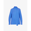 Valentino Pussy-bow Silk Shirt In Serenity