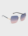 Barton Perreira Angie Black & Gold Mixed-media Butterfly Sunglasses In Angie Rimless Bla