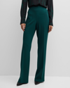 Lafayette 148 Gates High-rise Flare Pants In Deep Ivy