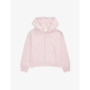 GIVENCHY GIVENCHY GIRLS MARSHMALLOW KIDS HOODED LOGO-JACQUARD STRETCH-KNIT CARDIGAN 8-12 YEARS,67757795