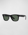 Ray Ban Sunglasses Unisex Wayfarer Reverse - Black Frame Green Lenses 50-22 In Black