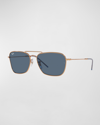Ray Ban Caravan Reverse Mixed-media Aviator Sunglasses In Rose Gold