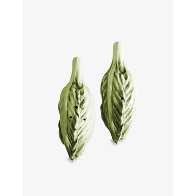 Les Ottomans Green Radicchio Hand-painted Ceramic Salt And Pepper Shakers