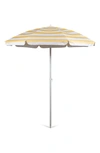 Picnic Time Yellow Cabana Stripe Portable Beach Umbrella In Yellow
