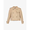 BURBERRY BURBERRY WOMEN'S HONEY DOUBLE-BREASTED COTTON JACKET,67898344