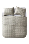 Vcny Home Nina Embossed Basketweave Quilt Set In Taupe