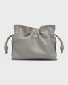 Loewe Flamenco Mini Napa Drawstring Clutch Bag In Pearl Grey