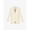 TOTÊME TOTEME WOMENS BLEACHED SAND SINGLE-BREASTED WOVEN BLAZER,68504886