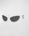 Versace Ve4450 Medusa Acetate Cat-eye Sunglasses In White