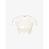 Alexander Wang Sequin-embellished T-shirt In Snow White