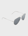 Ray Ban Aviator Reverse Mixed-media Aviator Sunglasses In Silver