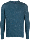 Drumohr Melange-effect Knit Jumper In Blue