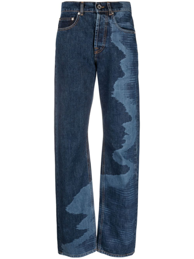 Missoni Space Dyed Cotton Denim Straight Jeans In Space Dye Laser On Blue