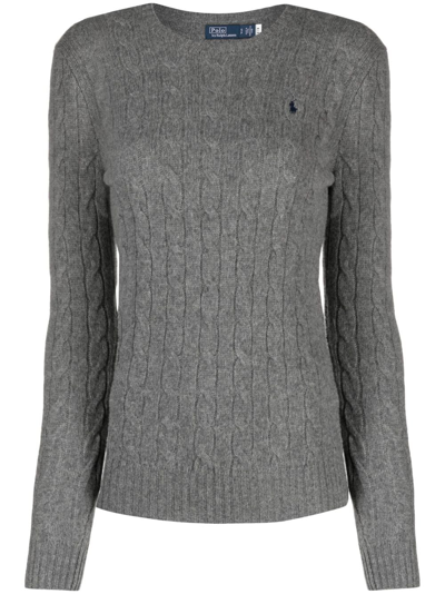 Polo Ralph Lauren Polo Pony Cable-knit Jumper In Grey