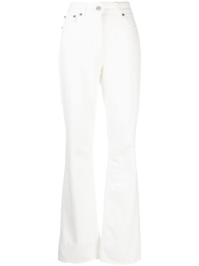 Ferragamo High-waist Straight-leg Denim Trousers In White