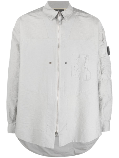 Stone Island Shadow Project Compass-patch Shirt Jacket In Grey