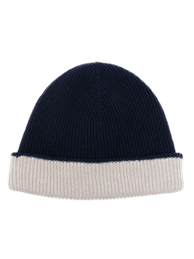 Eleventy Ribbed-knit Beanie In Blue