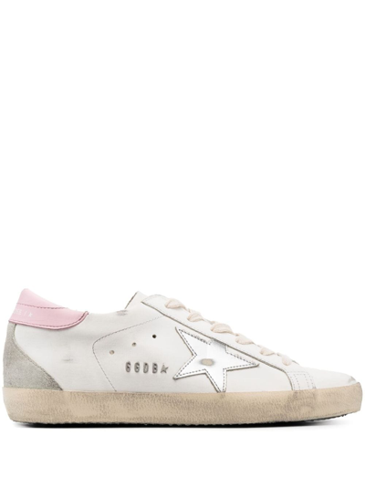 Golden Goose Superstar Distressed Suede-trimmed Leather Sneakers In White