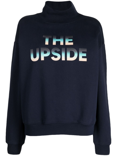 The Upside Clementine Slogan-print Sweatshirt In Blue