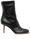 Jacquemus Asymmetric Toes 80mm Ankle Boots In Black
