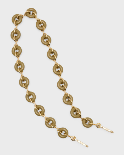 Loewe Donut Chain Shoulder Strap In Clay Green/gold