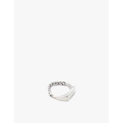 Martine Ali Mens Silver Mini Chain-link Sterling-silver Signet Ring