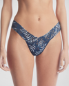 Hanky Panky Printed Low-rise Signature Lace Thong In Sea You