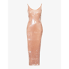Alexander Wang Sequin-embellished Midi Dress In Flax