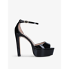 Stuart Weitzman Discoplatform Sandals In Black Patent Leather In Black