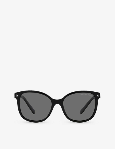 Prada Womens Black Pr 22zs Square-frame Acetate Sunglasses