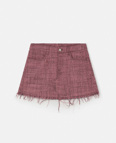 Stella Mccartney Wool Mouline Mini Skirt In Pink