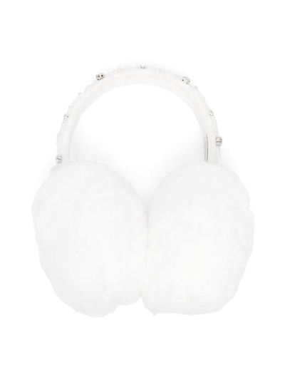 Monnalisa Kids' Crystal-embellished Ear Muffs In White