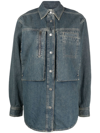 Isabel Marant Étoile Stonewashed Denim Overshirt In Blue