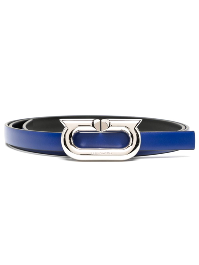 Ferragamo Buckle-fastening Leather Belt In Blue