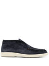 Santoni Suede Desert Boot In Blue