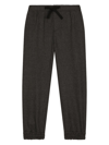 DOLCE & GABBANA LOGO-PLAQUE FLANNEL TRACK PANTS